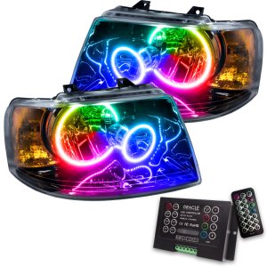 Ford Expedition Headlight Assemblies - ORACLE Lighting - ColorSHIFT w/ 2.0 Controller - Black - `03-`06